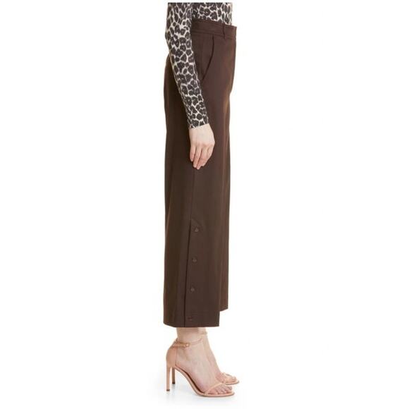 HUGO BOSS Womens Tapika Ankle Trousers Size 0 Dark Brown Stretch Cotton NWOT - Picture 2 of 11